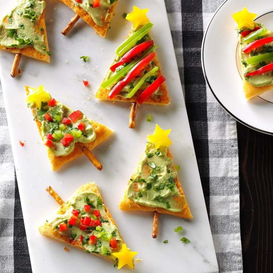 Evergreen avocado toasts with sweet pepper ribbons, herbs and lemon from the Daily Garnish Holiday menu